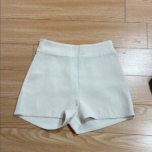 Women's Cream Waffle Knit Shorts